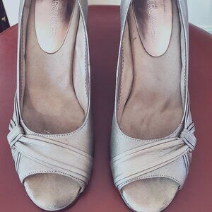 Open-Toe, Silver Styled Shoes